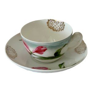 C T ALTWASSER GERMANY HAND PAINTED Cup Tea Coffee & Vintage Saucer Bone China